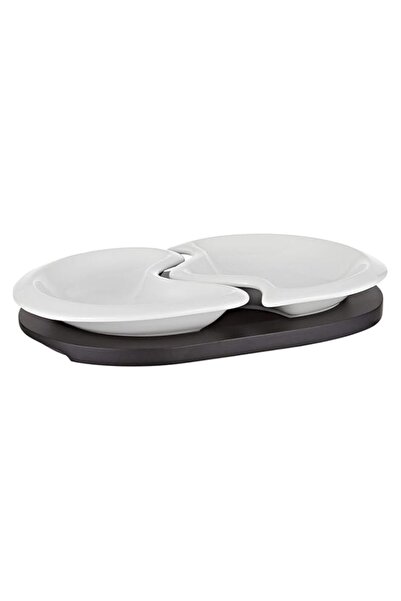 Generic Harmony Mdf Snack Bowl Swith Tray Set Of 3 White White