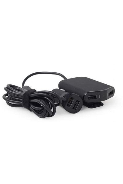 Gembird Încărcător auto EG-4U-CAR-01, 4 x USB, 2.4A (Negru)