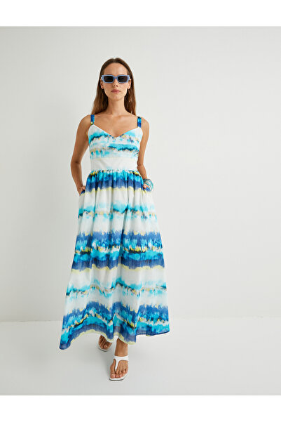 Koton Blue Women's Midi Strappy Flary Dress