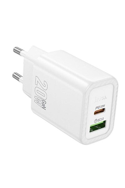 Hoco Încărcător de rețea N61, 20W, 3A, 1 x USB-A - 1 x USB-C, Alb