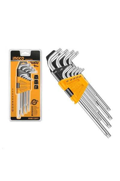 Bervas SET 9 CHEI LUNGI TORX TIP L CU SUPORT INGCO