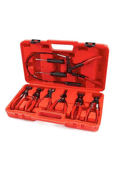 HBM Machines PLIERS KIT FOR AUTOMOTIVE PIPE AND HOSES CLAMPS 9 PIECES