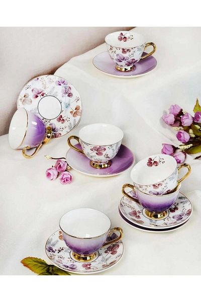 Paçi 6 Person Porcelain Coffee Cup Set