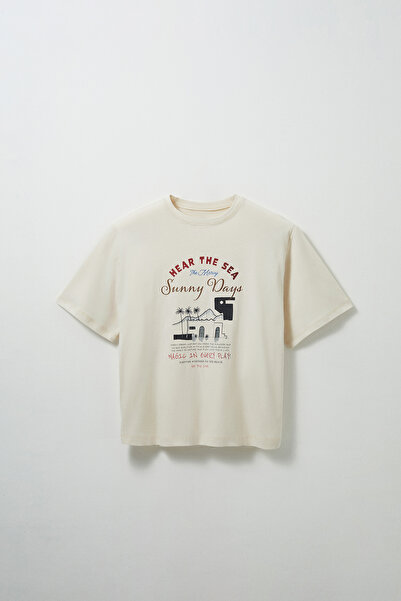 Marvy Μπλουζάκι Hear The Sea με τύπωμα oversized