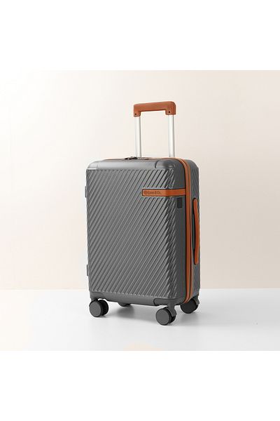 Quasar & Co. Set of 3 trolleys S/M/L, suitcases, luggage with lock, telescopic handle, suitcases with 4 double wheels, ABS, gray