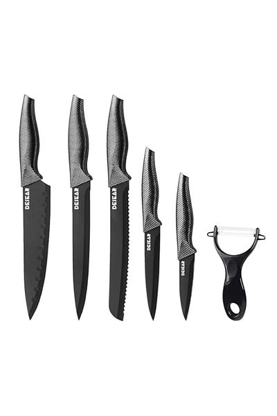 Generic DESEAR 6Pcs Knife Set, Stainless Steel Professional Kitchen Chef Knives set with Vegetable Peeler,