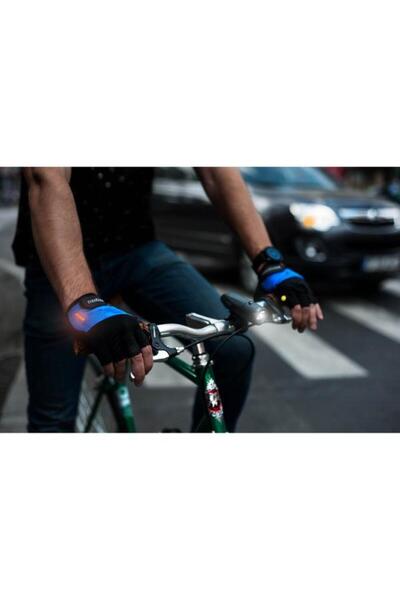 Pegas Cycling gloves with LED signal, XXL, Blue