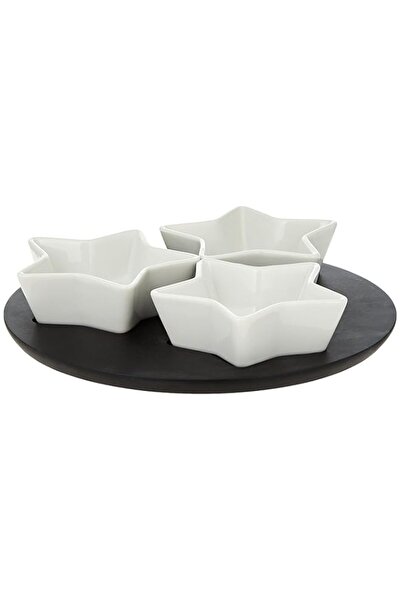 Generic Harmony 4Pc Snack Bowl Set W/Mdf Tray Ym1081