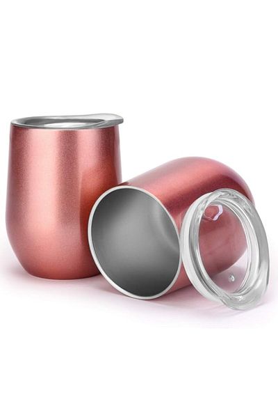 Generic 12oz Insulated Cup Tumbler With Lid Double Wall Stainless Steel Wine Cup for Wine, Coffee, Drinks,