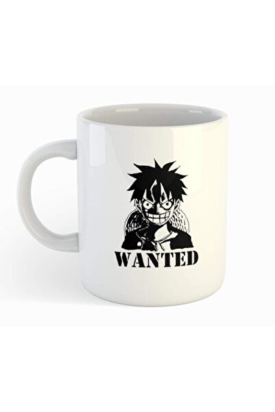 Generic White Mug with one piece Wanted design printing