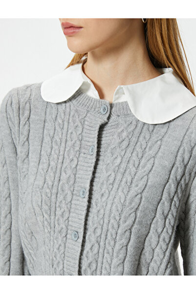 Koton Gray Women's Knitted Cardigan