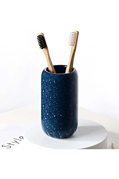 BosilunLife Suport periuță de dinți, ceramică, albastru, 7 x 12,5 cm