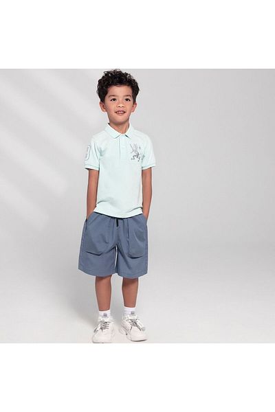 Giordano Kids' Napoleon Polo: Classic Piqué, Bold Embroidery, All-Day Comfort