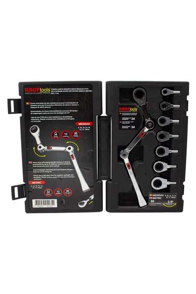 KROFTOOLS SET CHEI INELARE CU CLICHET ARTICULAT CU CAP INTERSCHIMBABIL 9 PIESE EXO-FIT