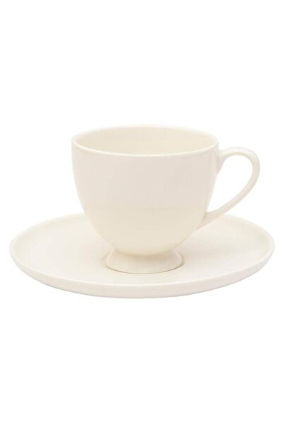 Generic فنجان شاي وصحن من البورسلين الضحل، أبيض HT7