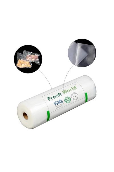 Generic FRESHWORLD by TRADESGLOBAL Vacuum Sealer Rolls - Food Storage Saver Bag Roll, Clear, Sous Vide Cook