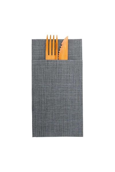 Generic Restaurantware Luxenap Air Laid Kangaroo Dinner Napkins - Black with White Threads - Soft and Durab