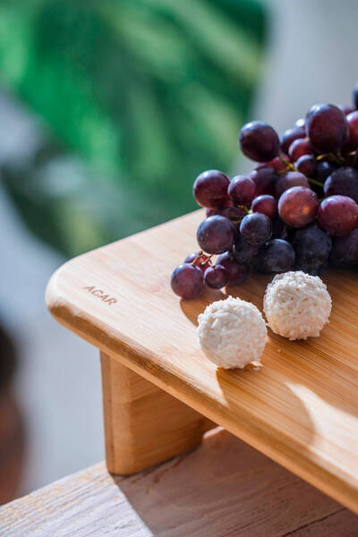 ACAR Square Presentation Plate with Bamboo Legs - 34.5 cm