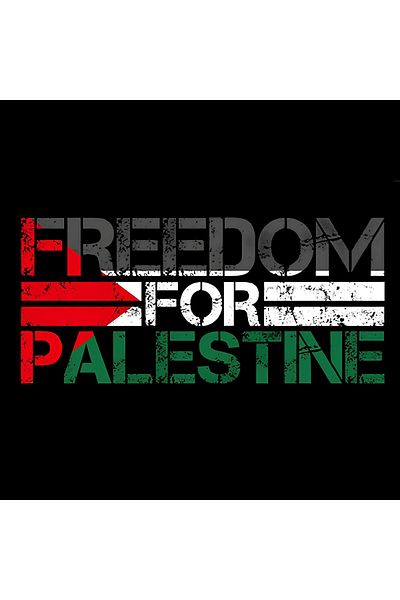 fame-stoned Freedom to Palestine Printed Unisex 100% Cotton Black T-Shirt