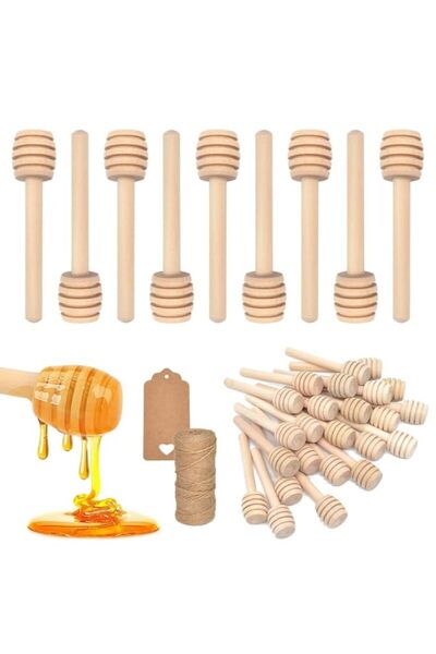 Generic CHOSEN BY LUCK 100pcs Mini Wooden Honey Dipper Sticks, 3 Inch Honey Stirrers for Honey Jar Dispense
