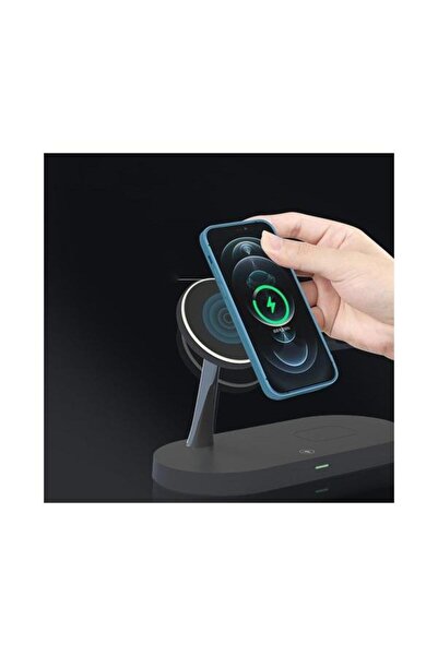 Tech-Protect Încărcător magnetic wireless premium 3 în 1 Tech Protect A12 Magsafe pentru telefon, căști, ceas inteligent, negru