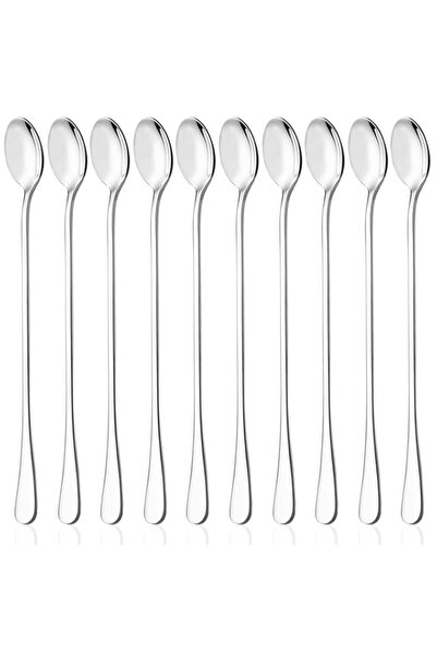 Generic ملعقة شاي مثلجة بمقبض طويل من داكوان، 9 بوصات، مجموعة من 10 ملاعق شاي...