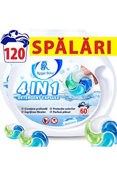 Regal Bliss Detergent de rufe capsule Regal Bliss, 4in1 pods pentru curatarea si protectia hainelor, 120 Spalari
