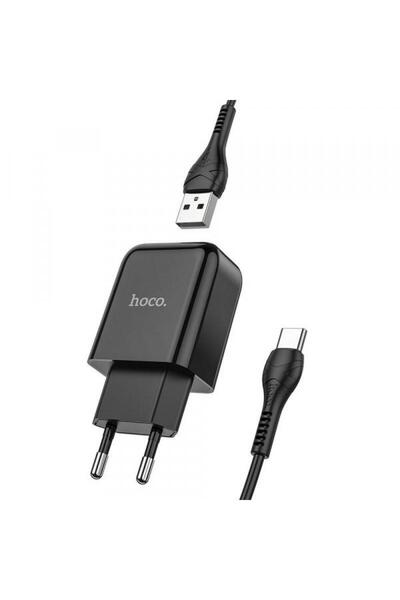 Hoco Încărcător de rețea cu cablu USB-C N2, 10W, 2A, 1 x USB-A, negru