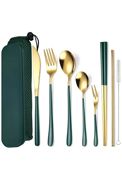 Generic KASTWAVE Portable Reusable Cutlery Set, Travel Utensils Set with Case, Stainless Steel Flatware Set