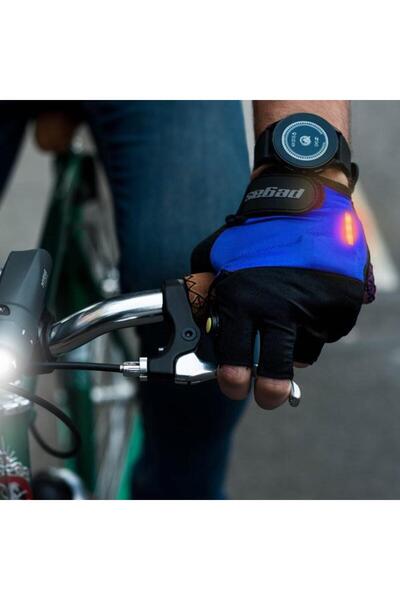 Pegas Cycling gloves with LED signal, XXL, Blue