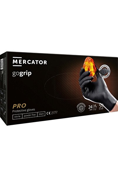 Mercator ПРЕМИУМ НИТРИЛНИ РЪКАВИЦИ GOGRIP ЧЕРНИ, РАЗМЕР L, КОМПЛЕКТ ОТ 50 БРОЯ