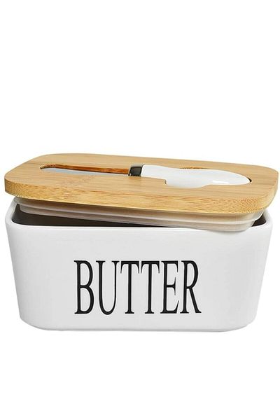 Generic Weyeena Ceramic Butter Dish with Lid for Countertop (650 ML), Large Airtight Butter Container Cover