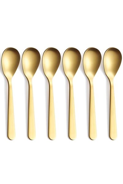 Generic FULLYWARE Matte Gold Demitasse Espresso Spoons, Stainless Steel Satin Finish Coffee Spoons, Mini Te