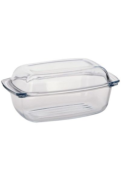 Generic Termisil, Glass Casserole Rectangular, 5.8L,Borosilicate (Heat-Resistant) Glass, Suitable For Gas C