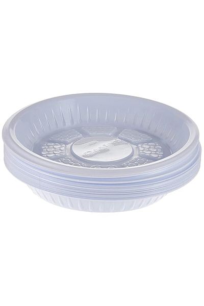 Generic Hotpack Disposable Food Serving Plastic Round Plate white 7 Inches, 25 Pieces
