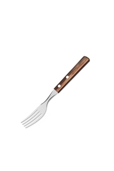 Generic Tramontina Stainless Steel Dessert Fork with Treated Brown Polywood Handle