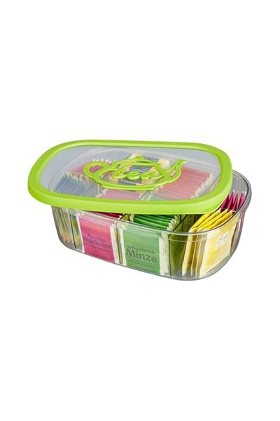 Generic Snips SN-000232 Tea Bag Airtight Storage Box with Removable Dividers, 11.22" x 8.07" x 1.77" 11.22"