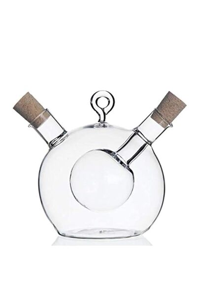 Generic 2 in 1 Double Oil Vinegar Glass Bottle Dual Outlet Glass Olive Oil Ja...