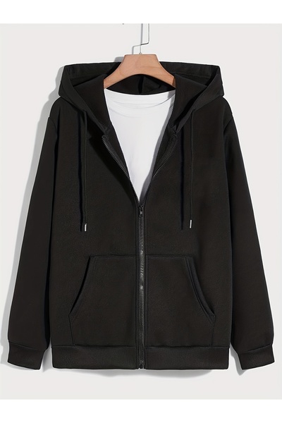 Lider Leather Ανδρικό μπουφάν με φερμουάρ και κουκούλα, από βαμβακερό μείγμα ...