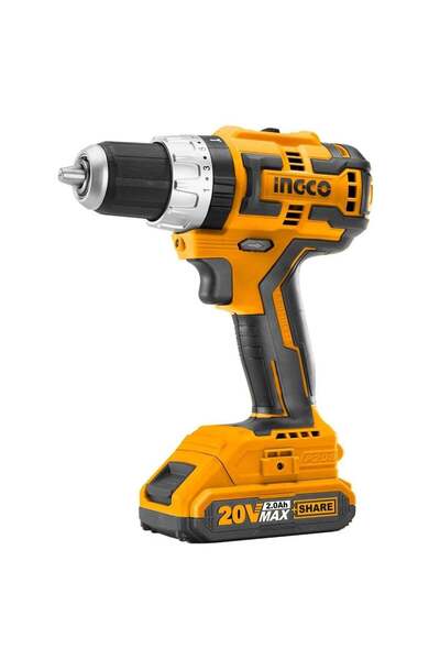 Bervas DRILLING MACHINE WITH IMPACT, DRILL WITH 2 BATTERIES 20V 2Ah INGCO