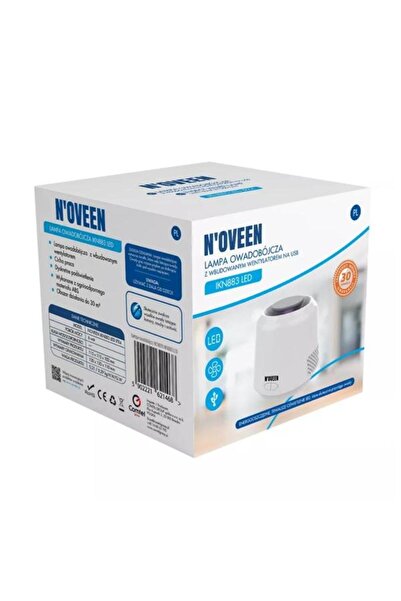 Noveen Lampa USB insecticida pentru tantari cu ventilator IKN883, 6W, 30m2, 1000V, Alb