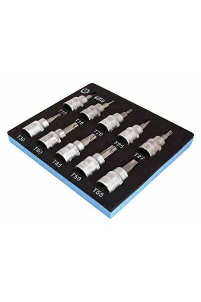 GLOBAL TOOLS CABINET MODULE TORX BIT SET WITH 3/8 HOLE T10-T55 LENGTH 50MM