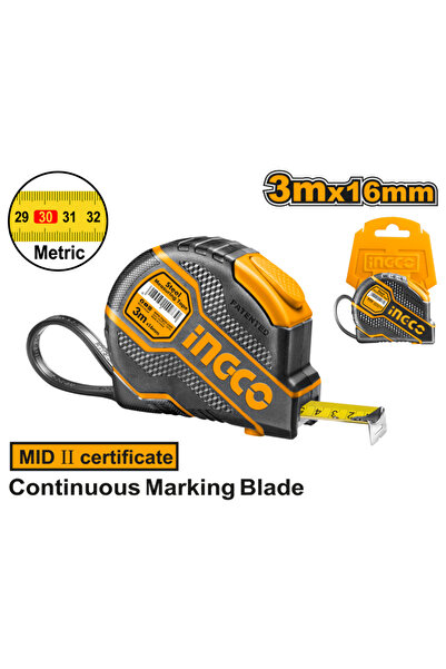 Bervas RULETA DE MASURAT RETRACTABILA CU AUTOBLOCAJ 10M CU GROSIME 25 MM INGCO