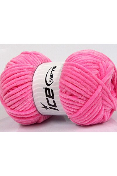 Ice yarns (4 قطع 100 جرام) شينيل بيبي مايكرو فايبر 4 عبوات باللون الوردي