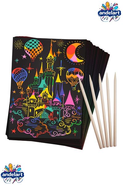 andelart Sihirli Gökkuşağı Kazıma Kağıdı A6 1 Paket