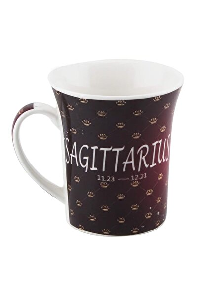 Generic كوب شاي/قهوة من البورسلين الضحل مطبوع علامة زودياك، أحمر، 550 غرام، B...