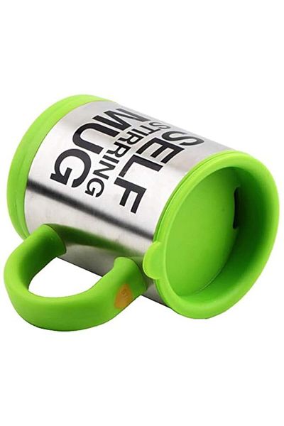 Generic Automatic Electric Self Stirring Mug Coffee Mixing Drinking Cup Stainless Steel 350ml Green