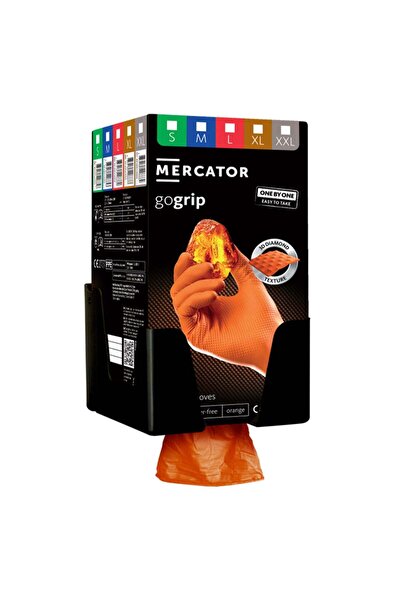 Mercator MANUSI DE NITRIL PREMIUM GOGRIP ONE BY ONE PORTOCALIU , MARIMEA L, S...