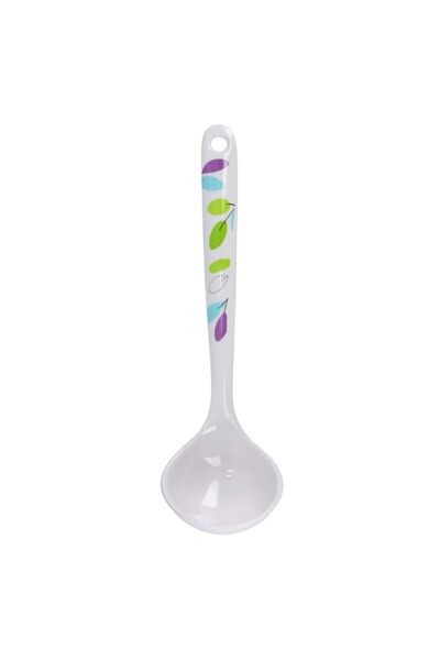 Generic Royalford Rf7393 Melamine Soup Spoons - Serving Spoon Soft Grip Long Handle | Hanging Loop | Dinner