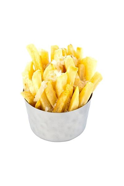 Generic Restaurantware-Met Lux 3.1 x 2 Inch French Fry Cup, 1 Hammered French Fry Holder - Mirrored Finish,